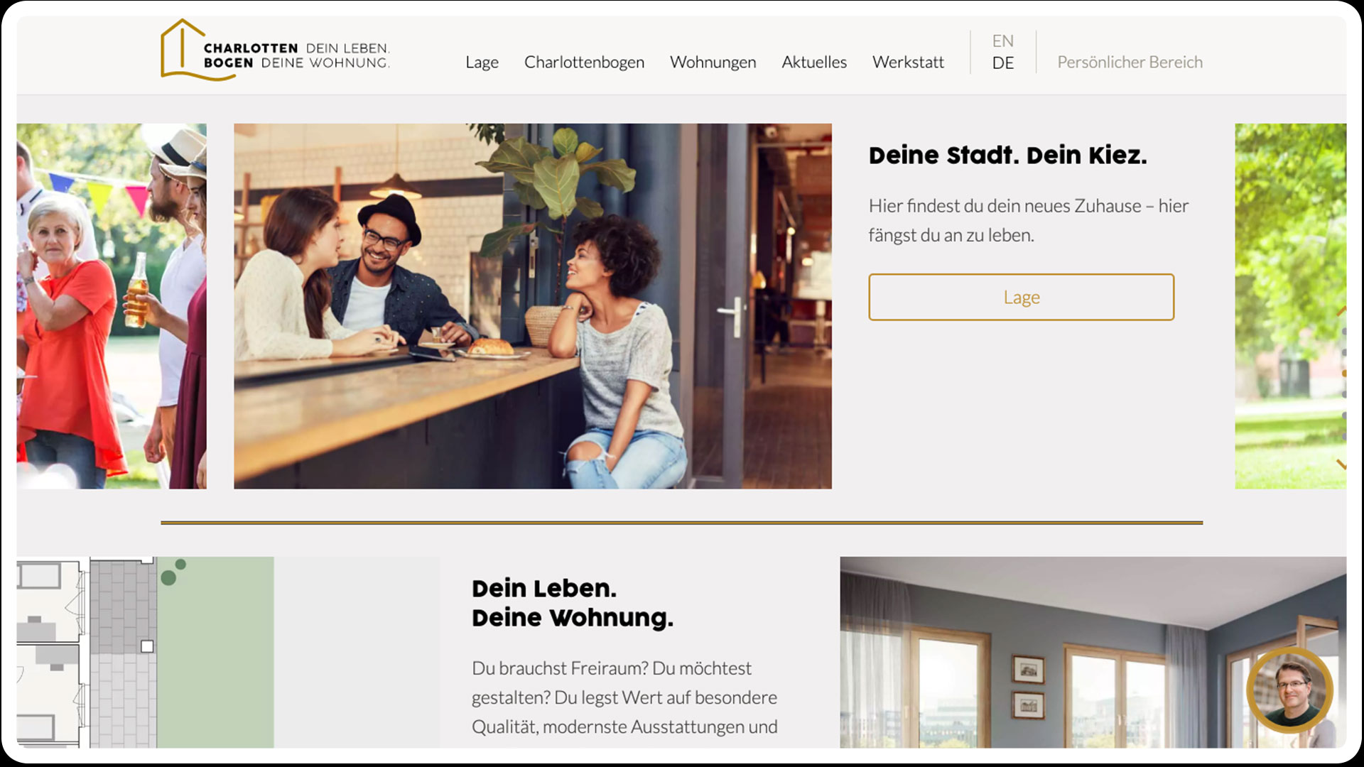 Ausschnitt der Charlottenbogen-Website
