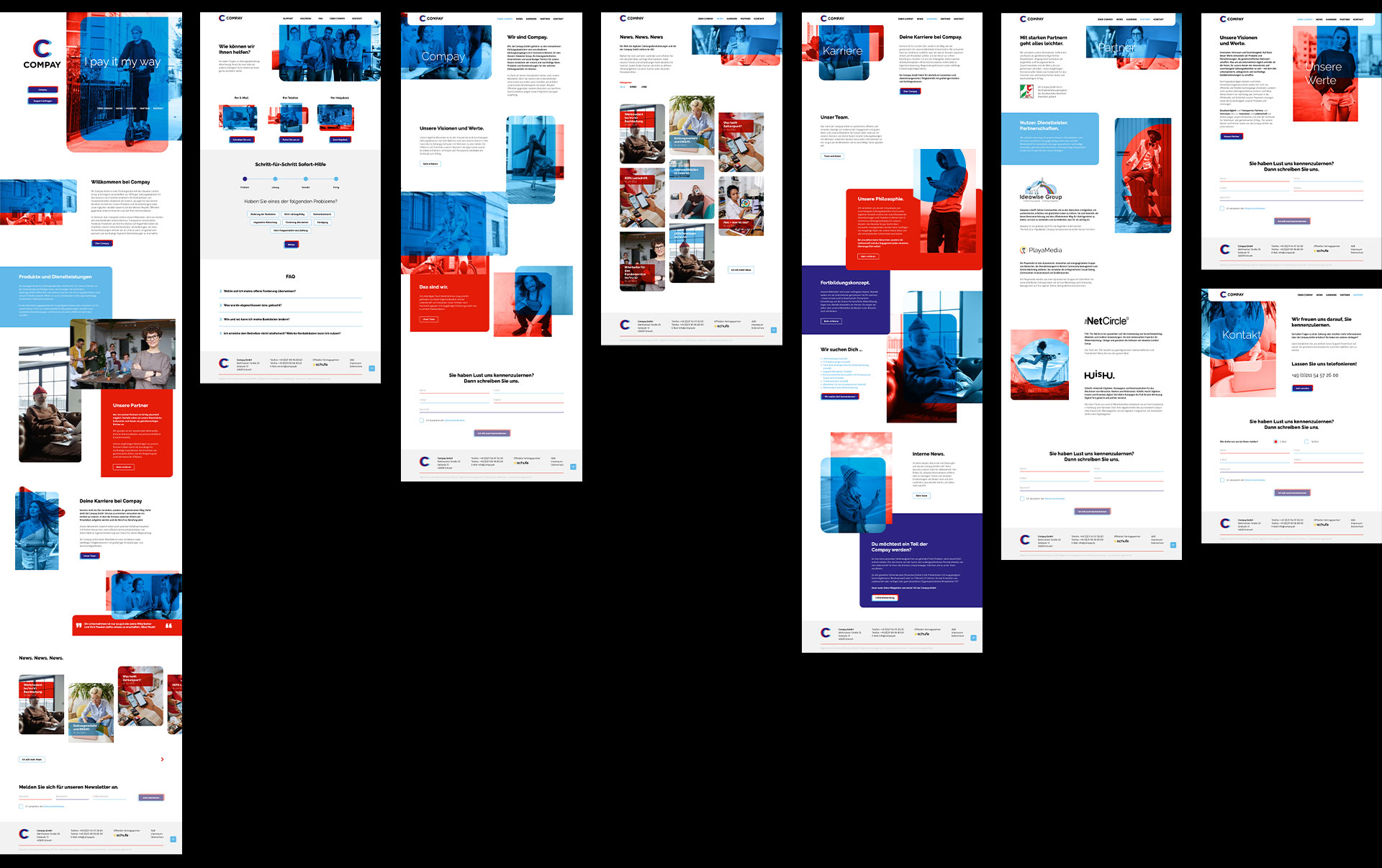 Übersicht aller Unterseiten der Compay-Website